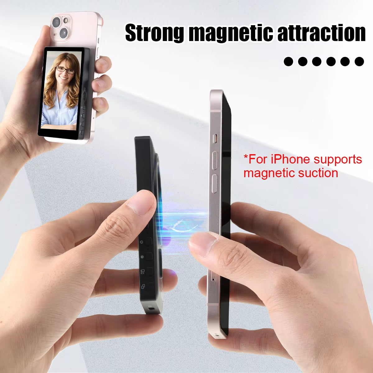 Revolutionary Wireless Magnetic Monitor Screen for Effortless Smartphone Selfie Vlogging and Live Streaming